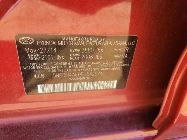 2014 Hyundai Elantra Se VIN: 5NPDH4AE0EH542544 Lot: 50675774