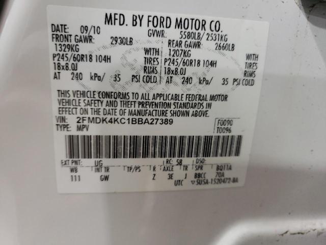 2011 Ford Edge Limited VIN: 2FMDK4KC1BBA27389 Lot: 52448404