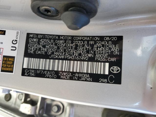 JTDKAMFP5M3167492 Toyota Prius PRIM 12