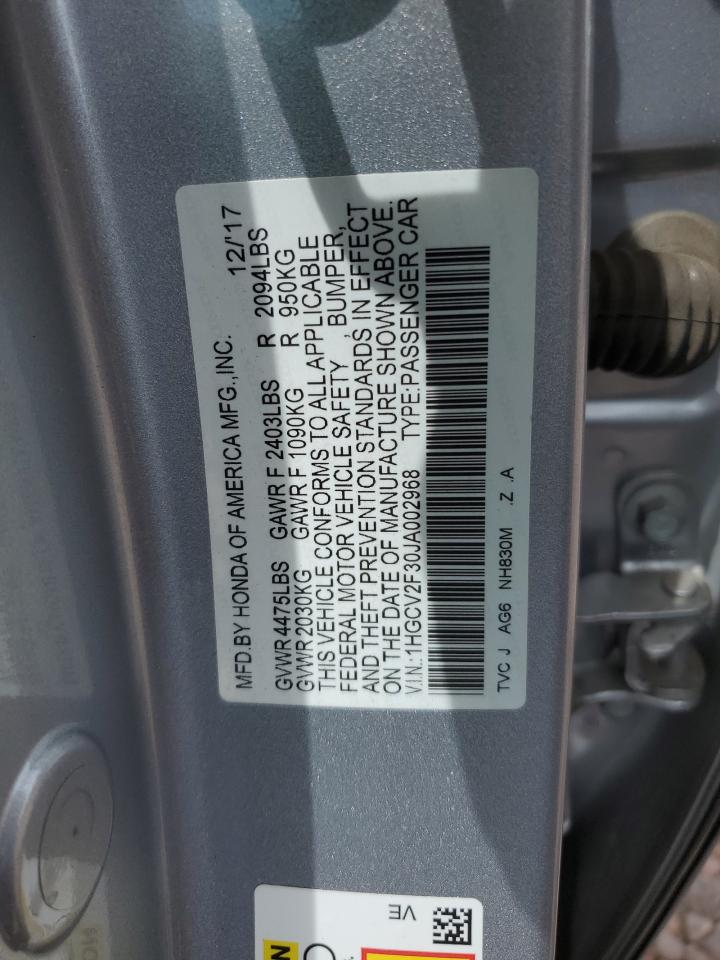 1HGCV2F30JA002968 2018 Honda Accord Sport