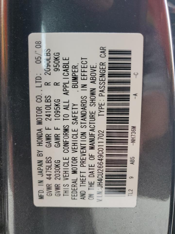 JH4CU26649C011702 2009 Acura Tsx