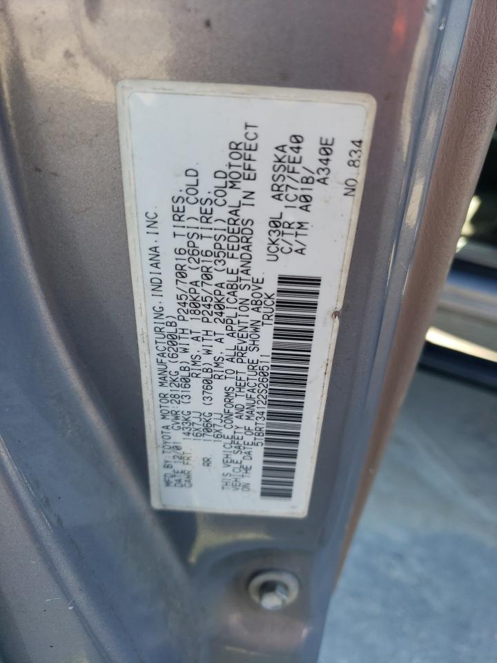 5TBRT34122S260511 2002 Toyota Tundra Access Cab