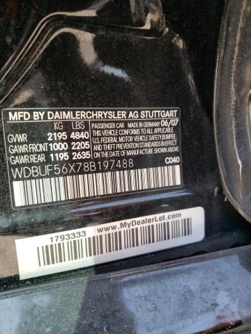 2008 Mercedes-Benz E 350 VIN: WDBUF56X78B197488 Lot: 50823354