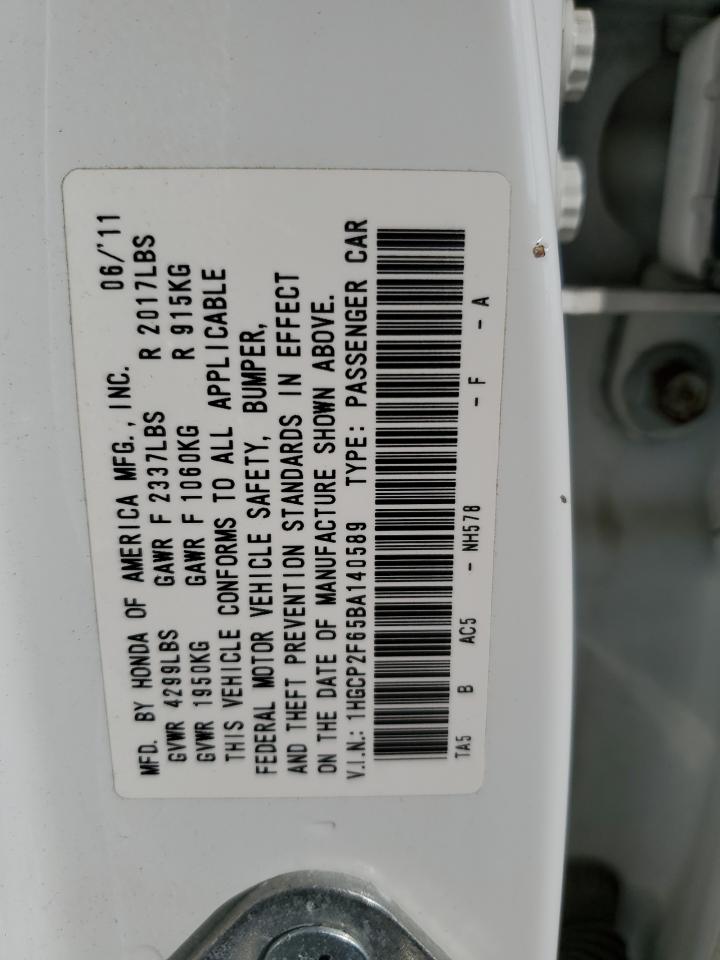 1HGCP2F65BA140589 2011 Honda Accord Se