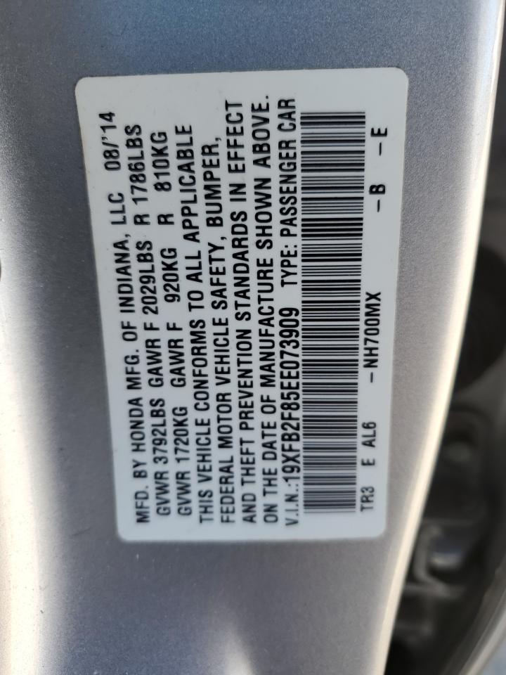 19XFB2F85EE073909 2014 Honda Civic Ex