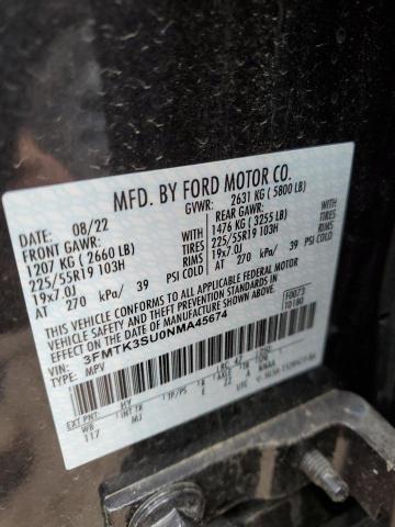 2022 Ford Mustang Mach-E Premium VIN: 3FMTK3SU0NMA45674 Lot: 51352304