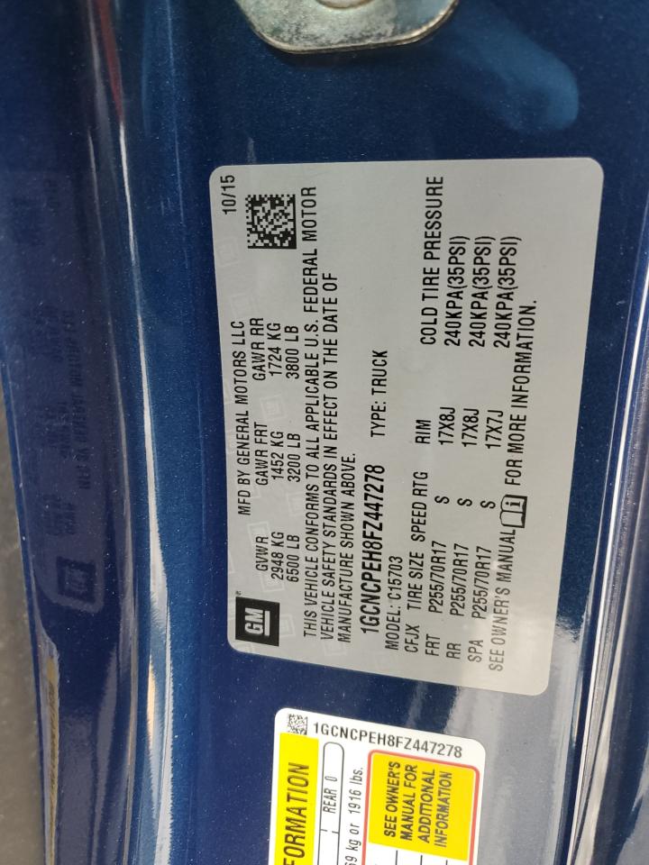 1GCNCPEH8FZ447278 2015 Chevrolet Silverado C1500