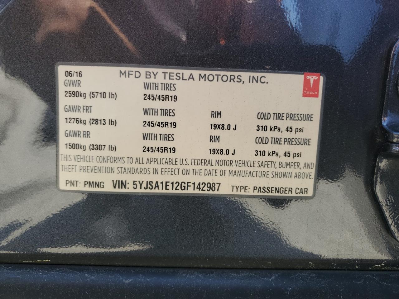 5YJSA1E12GF142987 2016 Tesla Model S