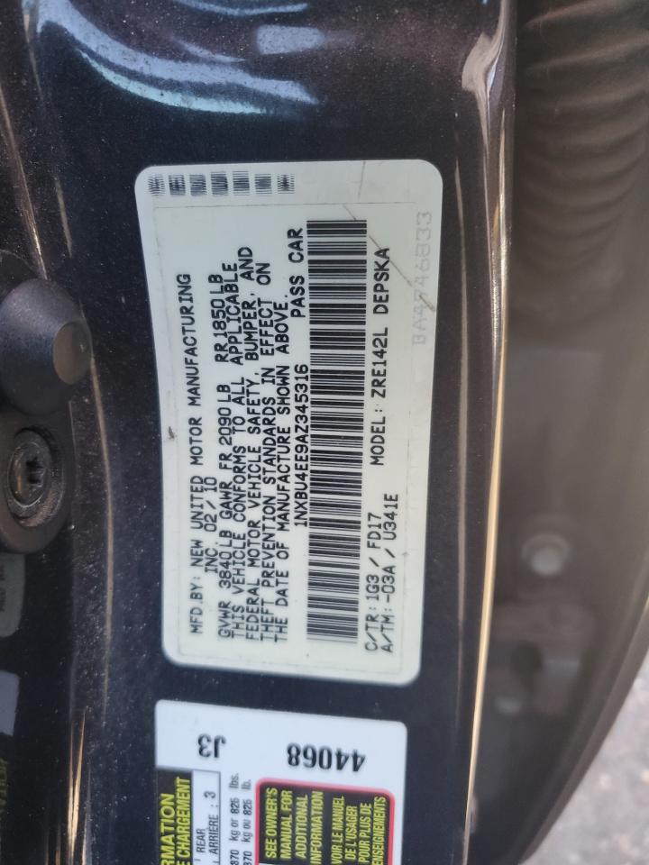 1NXBU4EE9AZ345316 2010 Toyota Corolla Base