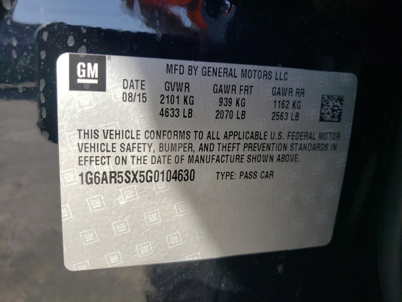 1G6AR5SX5G0104630 2016 Cadillac Cts Luxury Collection