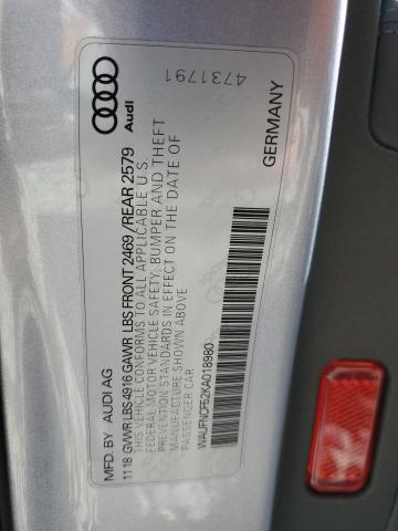 2019 AUDI A5 PRESTIG WAUFNCF52KA018980