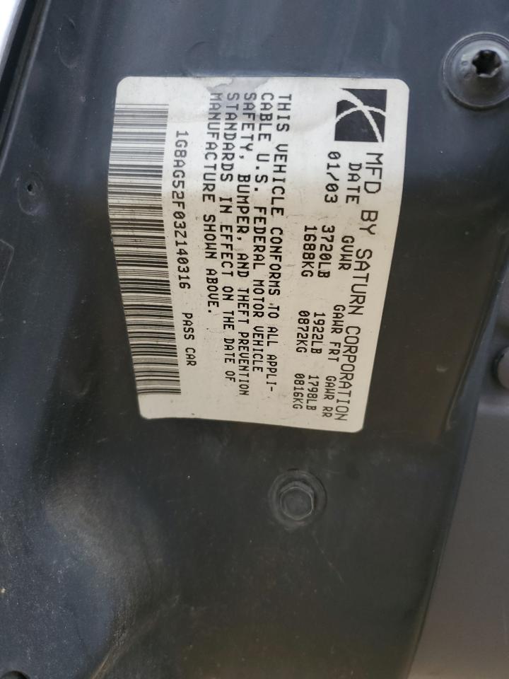 1G8AG52F03Z140316 2003 Saturn Ion Level 1