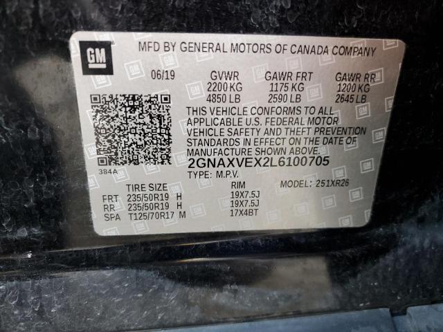 2020 Chevrolet Equinox Lt VIN: 2GNAXVEX2L6100705 Lot: 49923604