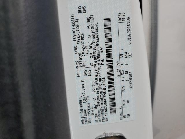 2022 Ford Escape S VIN: 1FMCU0F67NUB67948 Lot: 50441934