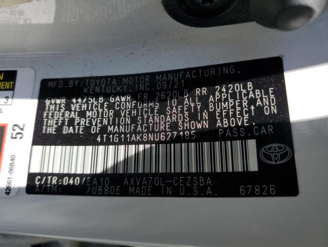 VIN 4T1G11AK8NU627185 2022 Toyota Camry, SE no.12