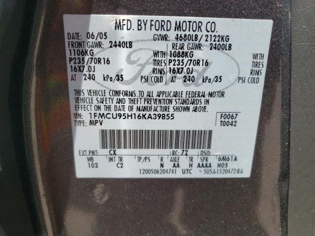 2006 Ford Escape Hev VIN: 1FMCU95H16KA39855 Lot: 52794074