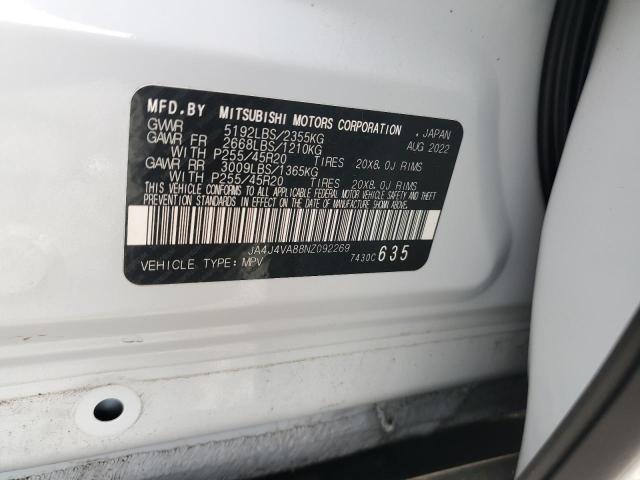 2022 Mitsubishi Outlander Sel VIN: JA4J4VA88NZ092269 Lot: 49604604