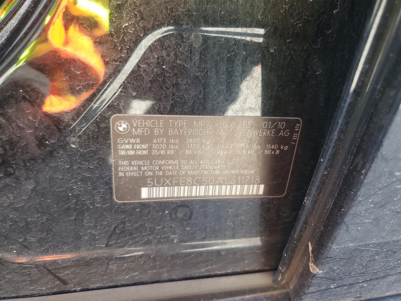 5UXFE8C50AL311718 2010 BMW X5 xDrive48I