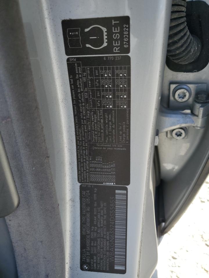 WBAGN63524DS55853 2004 BMW 745 Li