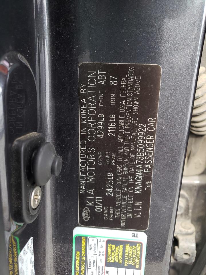 KNAGN4A73B5099922 2011 Kia Optima Ex