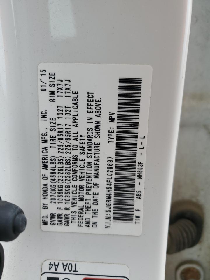 5J6RM4H54FL029697 2015 Honda Cr-V Ex