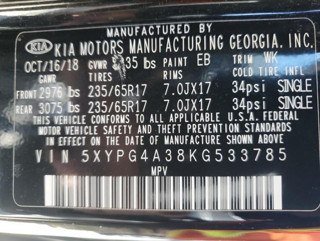 2019 Kia Sorento L VIN: 5XYPG4A38KG533785 Lot: 51480594