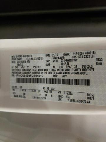 2015 Ford Escape Titanium VIN: 1FMCU9J98FUB94910 Lot: 50935334