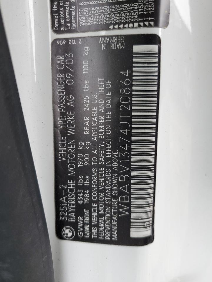 WBABV13474JT20864 2004 BMW 325 Ci Sulev