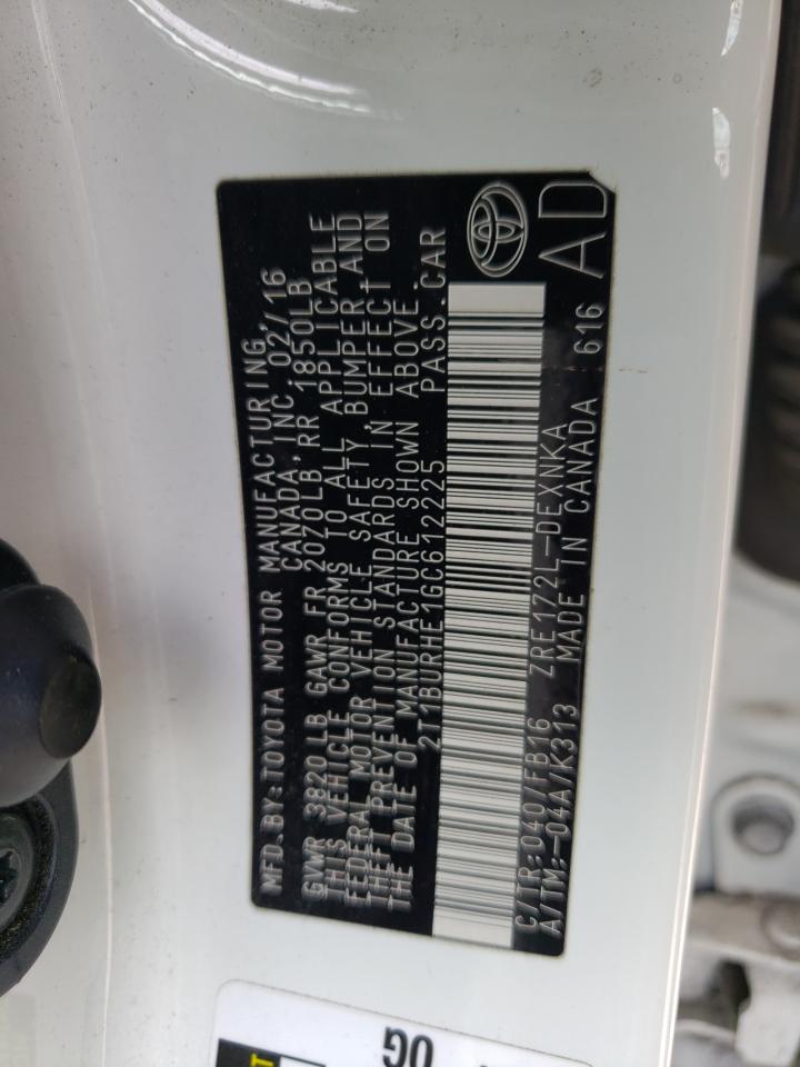 2T1BURHE1GC612225 2016 Toyota Corolla L