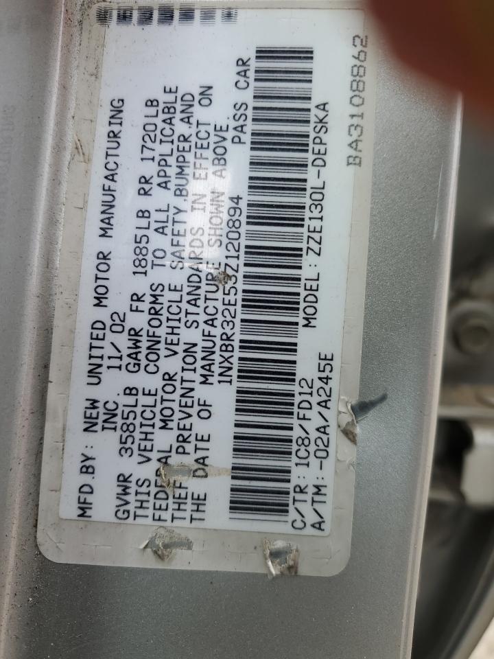 1NXBR32E53Z120894 2003 Toyota Corolla Ce