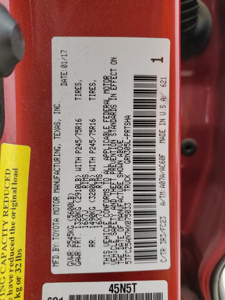 5TFCZ5AN7HX075033 2017 Toyota Tacoma Double Cab