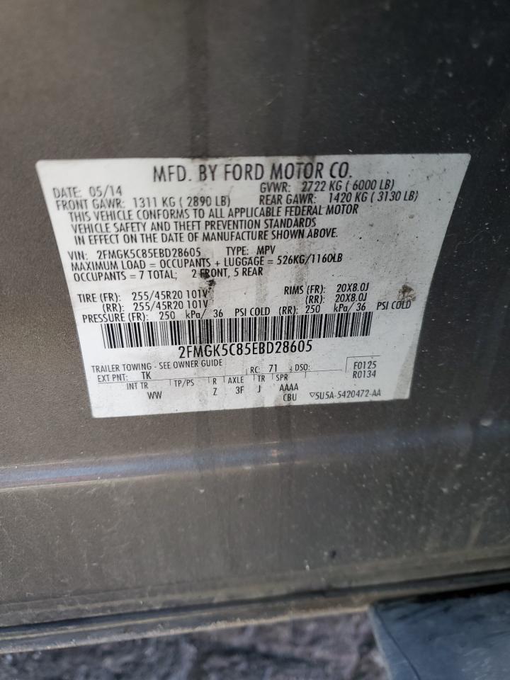 2FMGK5C85EBD28605 2014 Ford Flex Sel 2FMGK5C85EBD28605 2014 Ford Flex Sel