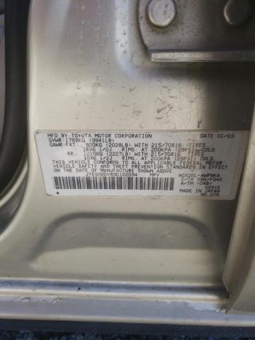 2003 Toyota Rav4 VIN: JTEGH20V830102094 Lot: 51209974