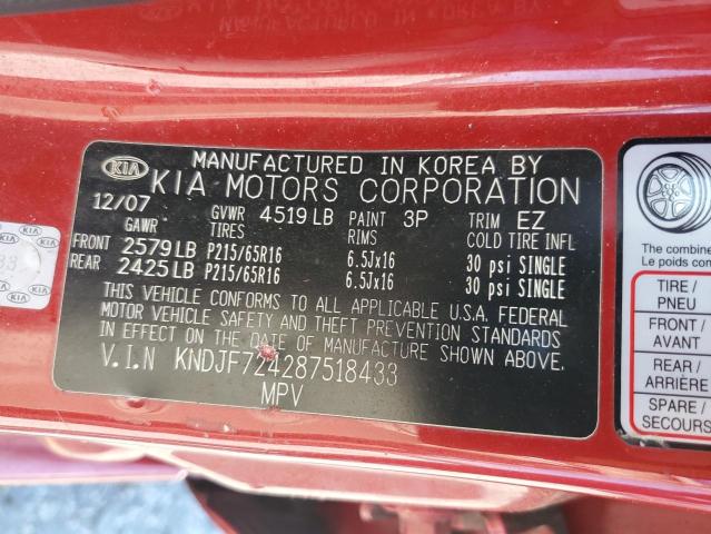 2008 Kia Sportage Lx VIN: KNDJF724287518433 Lot: 52479334