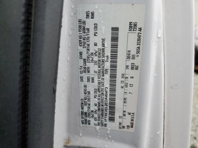 2014 Ford Econoline E350 Super Duty Van VIN: 1FTSE3EL2EDA49473 Lot: 49904554