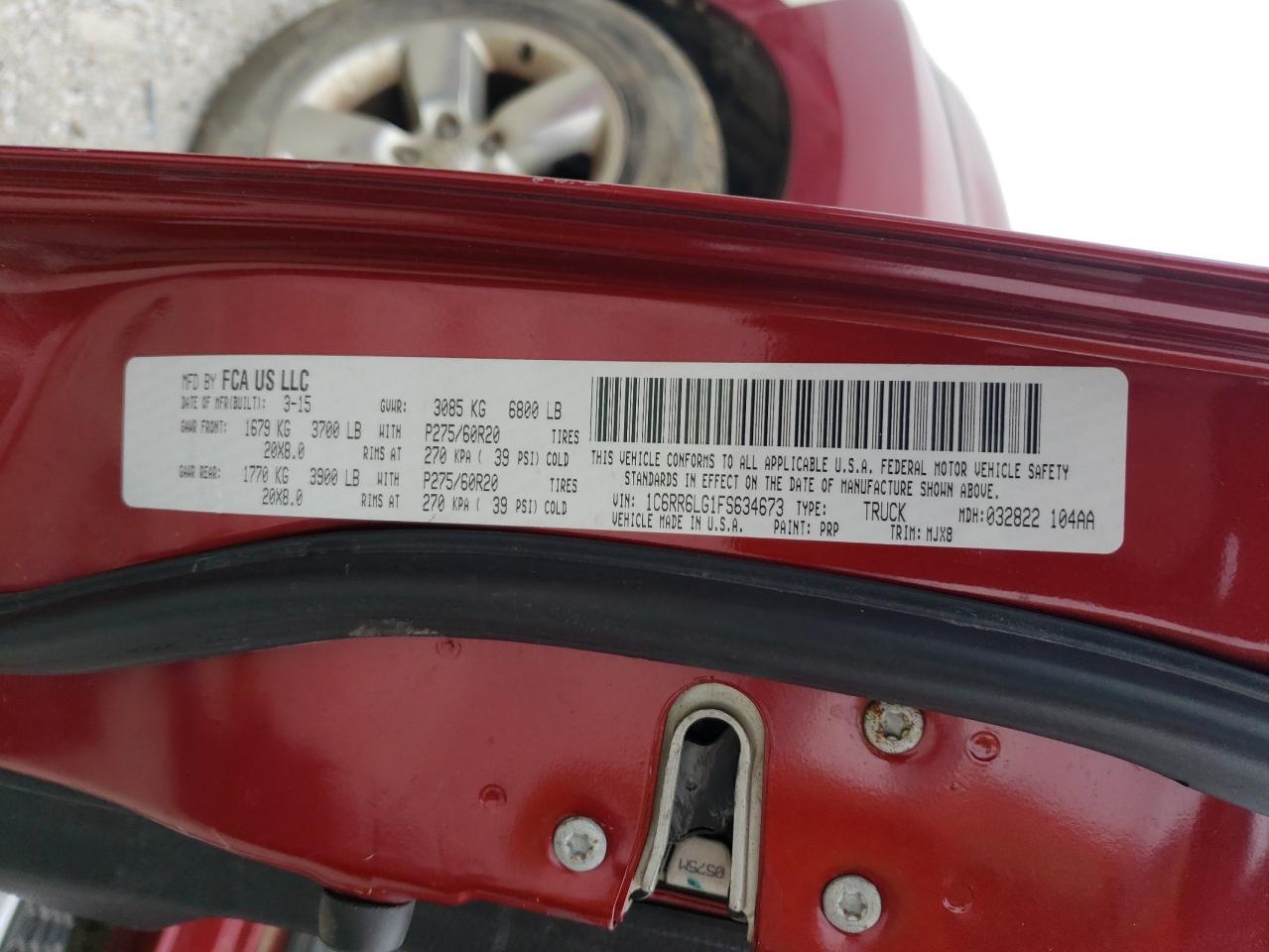 1C6RR6LG1FS634673 2015 Ram 1500 Slt