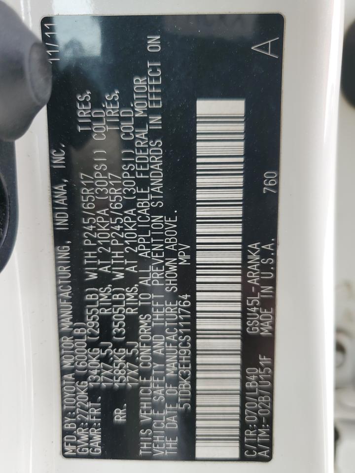 5TDBK3EH9CS111764 2012 Toyota Highlander Base