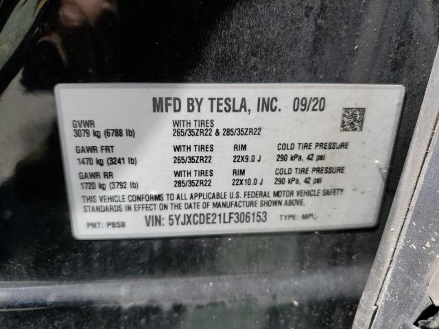 VIN 5YJXCDE21LF306153 Tesla Model X  2020 13