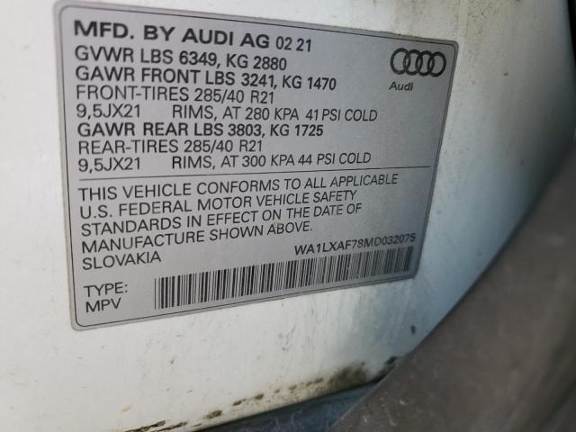 VIN WA1LXAF78MD032075 2021 Audi Q7, Premium Plus no.13