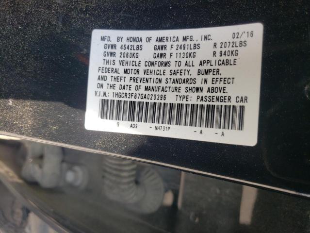 1HGCR3F87GA020396 2016 Honda Accord Exl