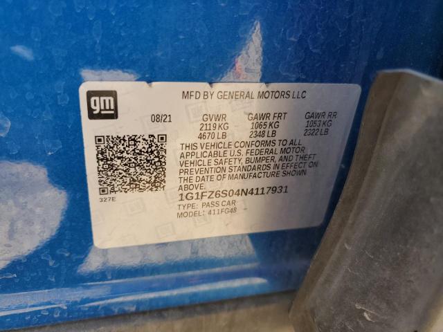 2022 Chevrolet Bolt Euv Premier VIN: 1G1FZ6S04N4117931 Lot: 50883674