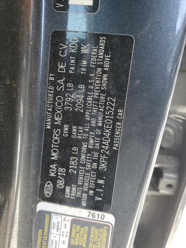 3KPF24AD4KE015222 2019 Kia Forte Fe