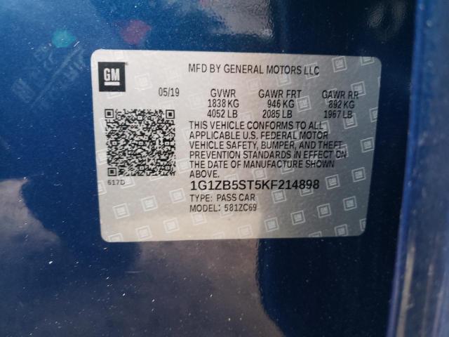 2019 CHEVROLET MALIBU LS - 1G1ZB5ST5KF214898
