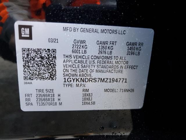 2021 Cadillac Xt5 Premium Luxury VIN: 1GYKNDRS7MZ194771 Lot: 50956464