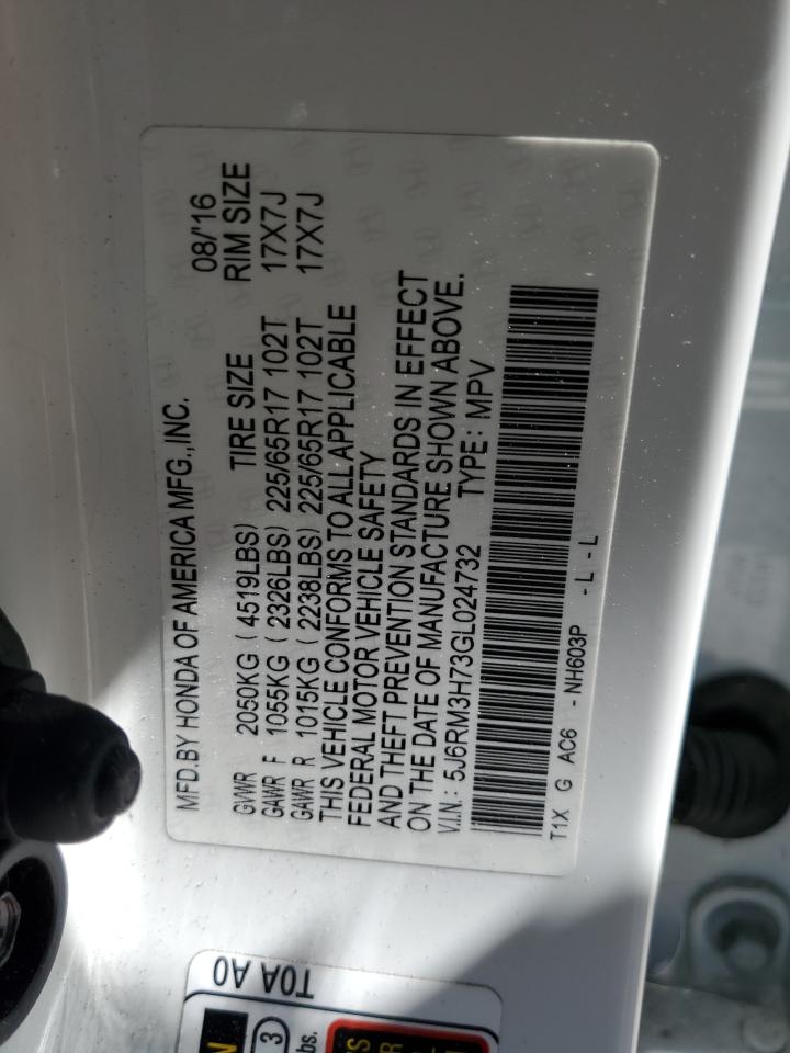 5J6RM3H73GL024732 2016 Honda Cr-V Exl