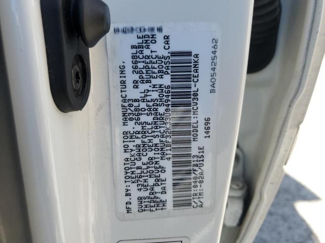 2003 Toyota Camry Le VIN: 4T1BF32K33U049466 Lot: 49791464