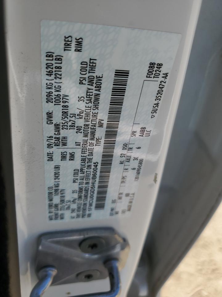 1FMCU0GD5HUB60045 2017 Ford Escape Se