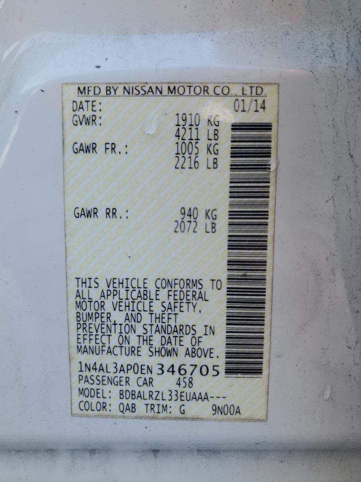 1N4AL3AP0EN346705 2014 Nissan Altima 2.5