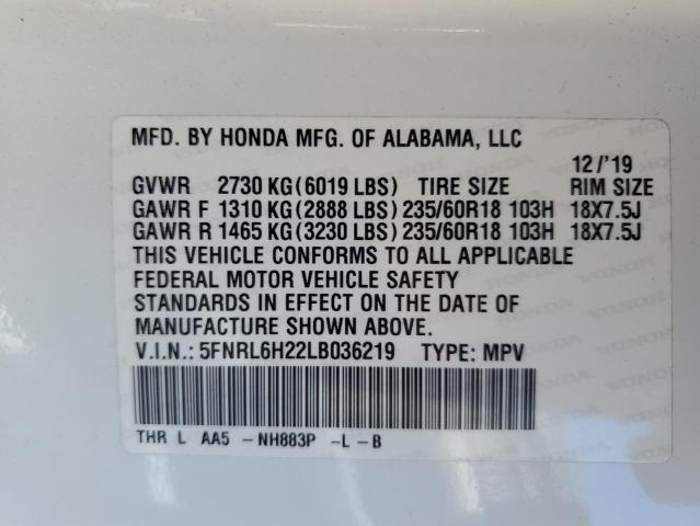 5FNRL6H22LB036219 Honda All Models ODYSSEY LX 13