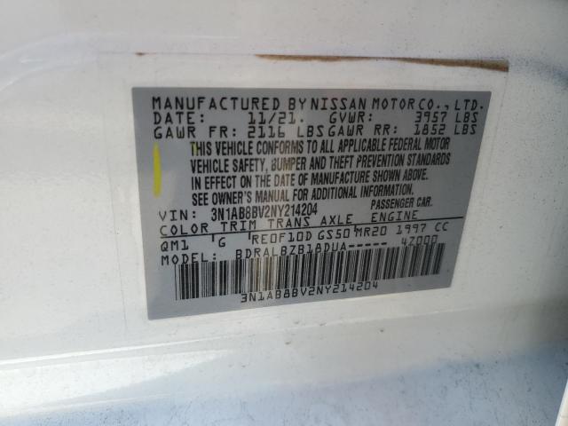 2022 Nissan Sentra S VIN: 3N1AB8BV2NY214204 Lot: 52708194